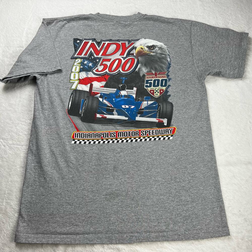 Indianapolis 500 Y2K gray T-shirt Anvil Tag size large 2007